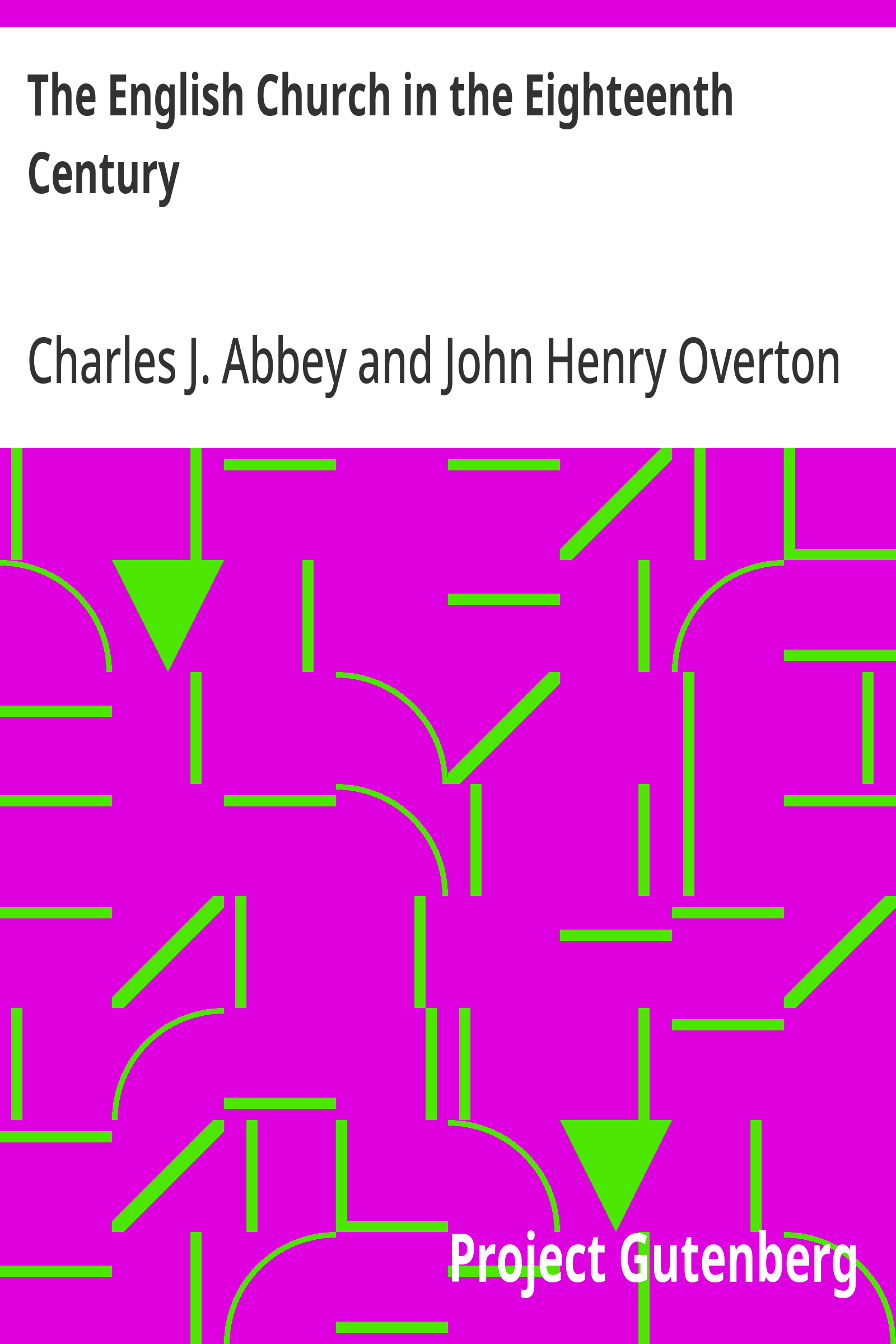 Cover: The English Church in the Eighteenth Century