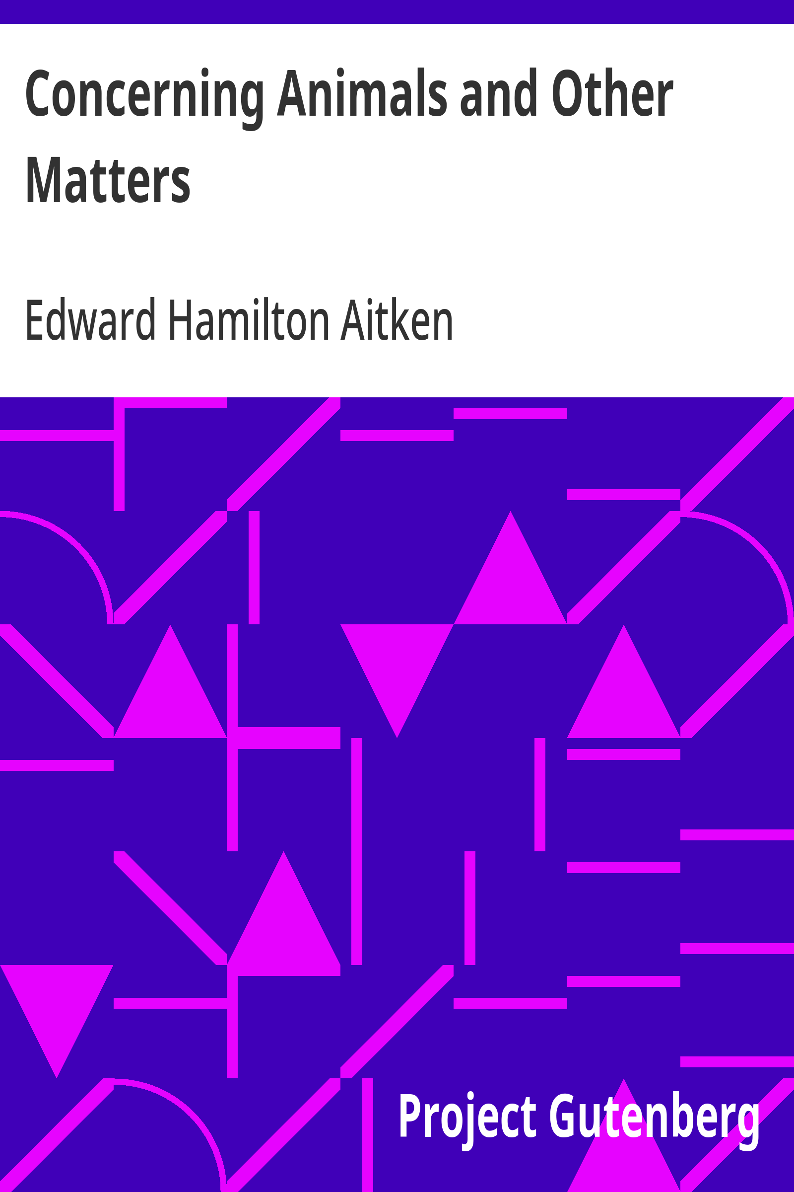 Cover: Concerning Animals and Other Matters