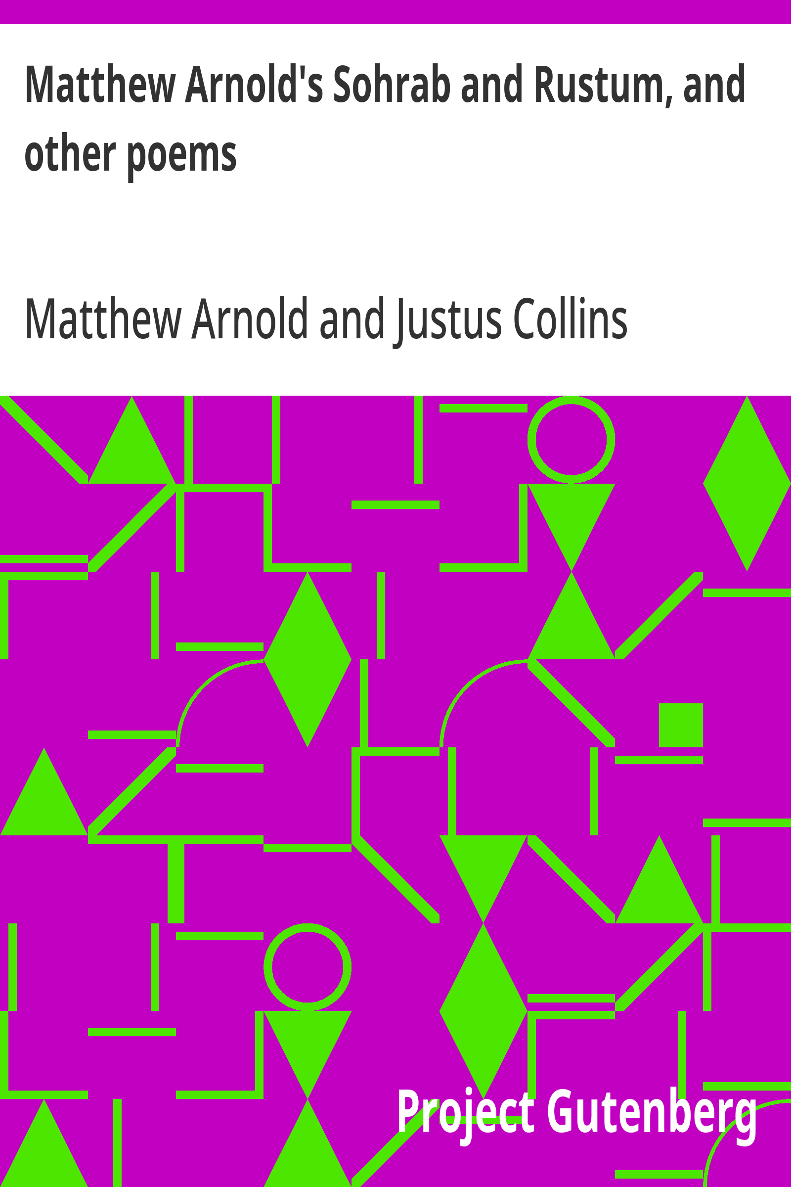 Cover: Matthew Arnold's Sohrab and Rustum, and other poems