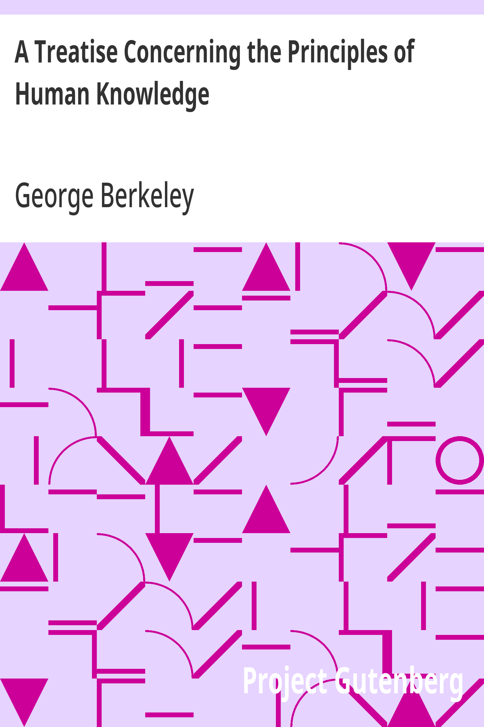 Cover: A Treatise Concerning the Principles of Human Knowledge