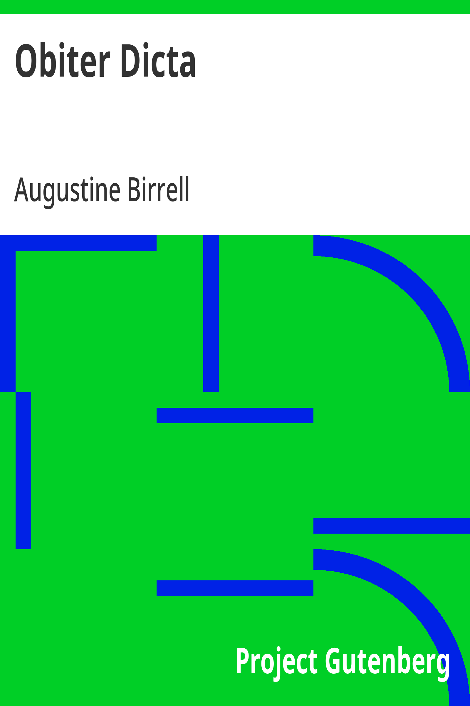 Cover: Obiter Dicta