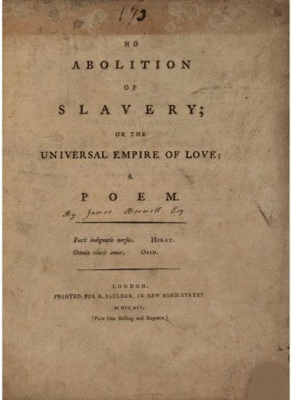 Cover: No Abolition of Slavery Or the Universal Empire of Love, A poem