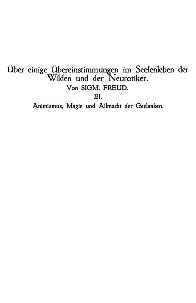 Cover: Animismus, Magie und Allmacht der Gedanken Über einige Übereinstimmungen i