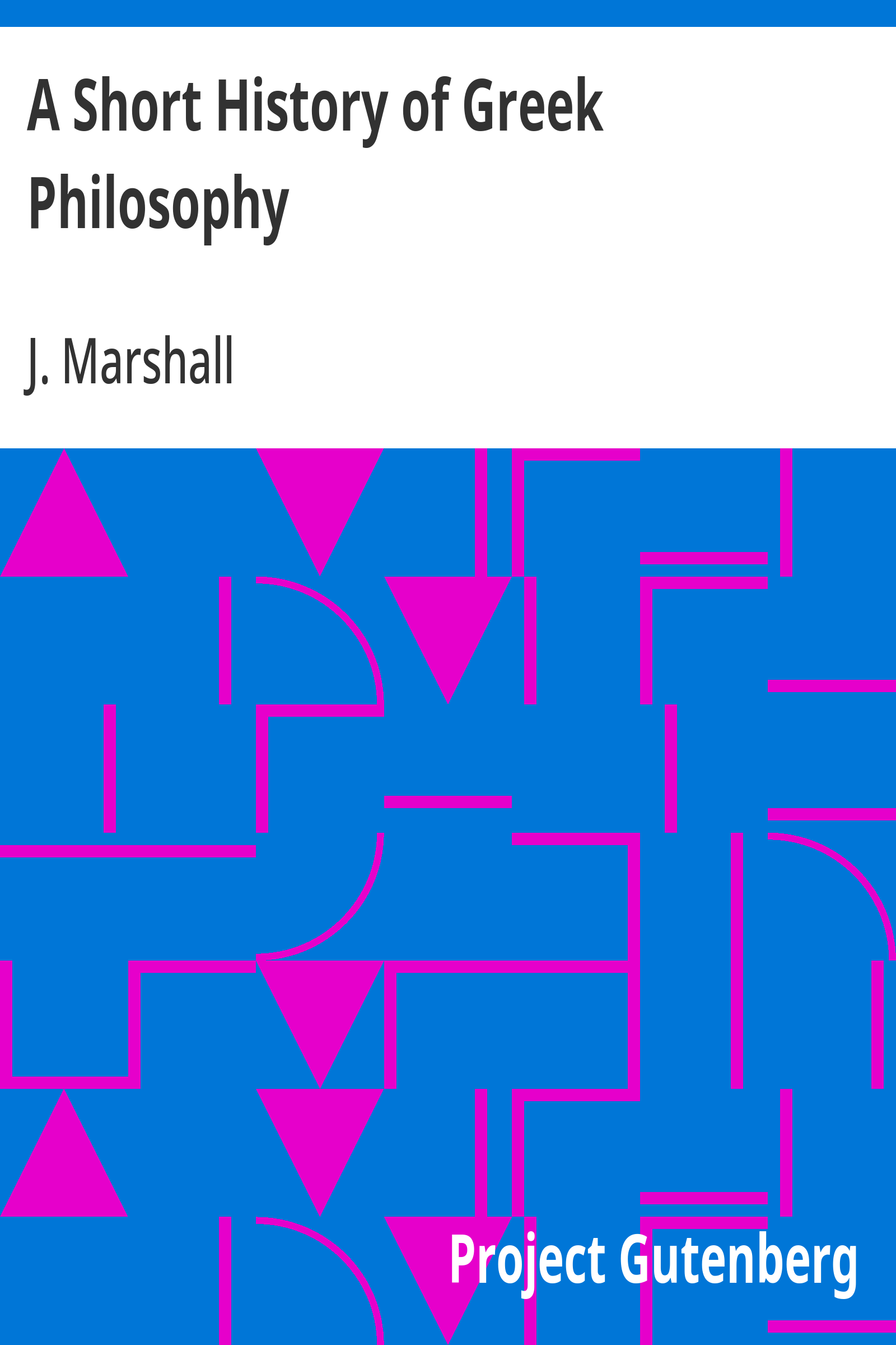Cover: A Short History of Greek Philosophy