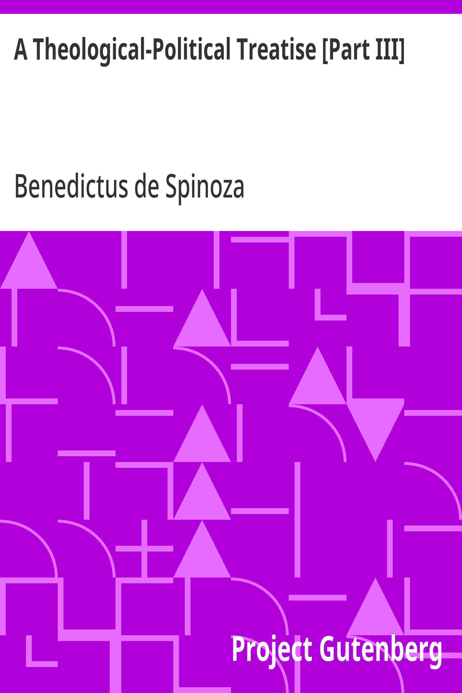 Cover: A Theological Political Treatise [Part III]