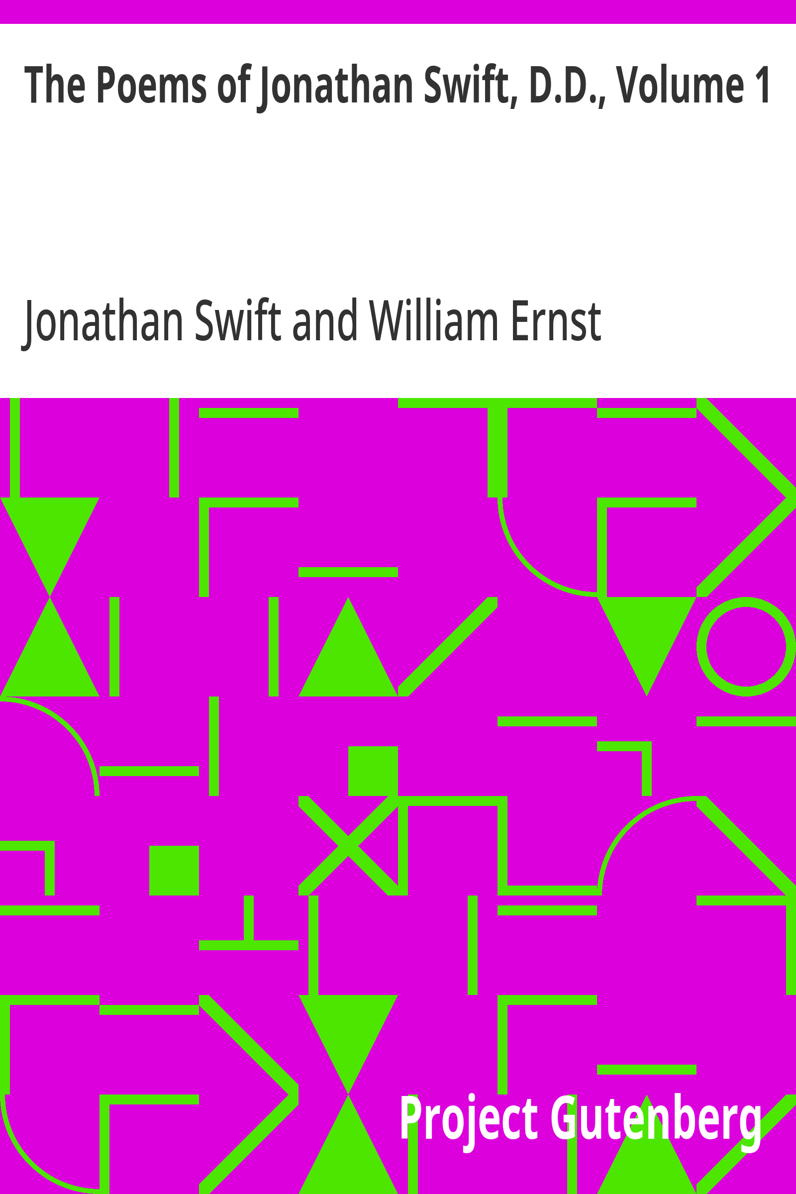 Cover: The Poems of Jonathan Swift, D.D., Volume 1