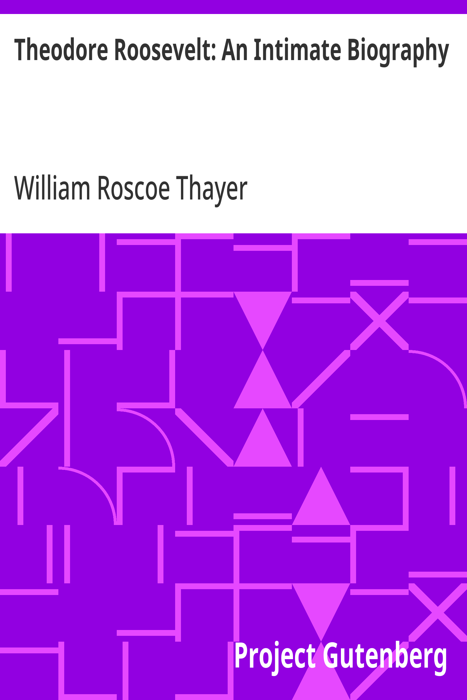 Cover: Theodore Roosevelt An Intimate Biography