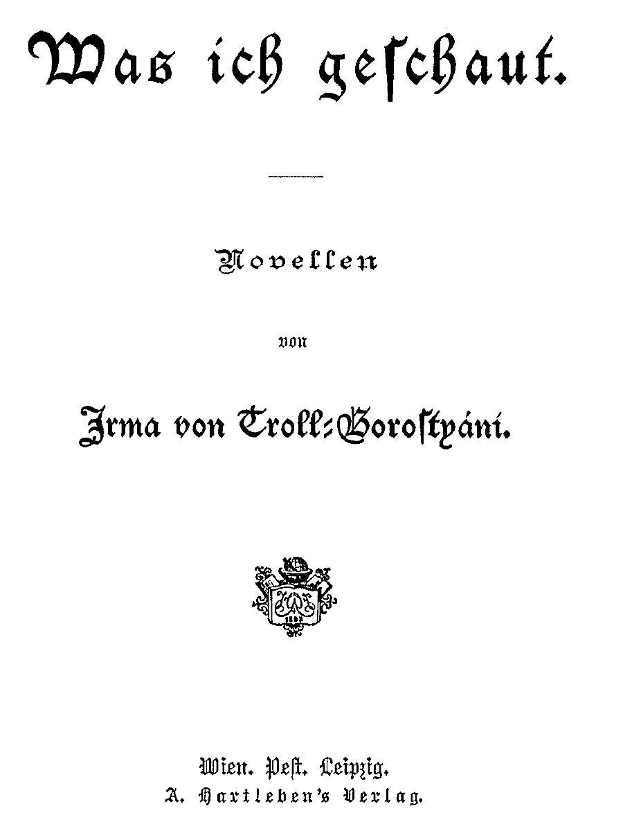 Cover: Was ich geschaut Novellen