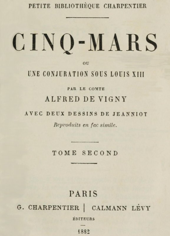 Cover: Cinq Mars; ou, Une conjuration sous Louis XIII (Tome 2 of 2) [PG 44199]