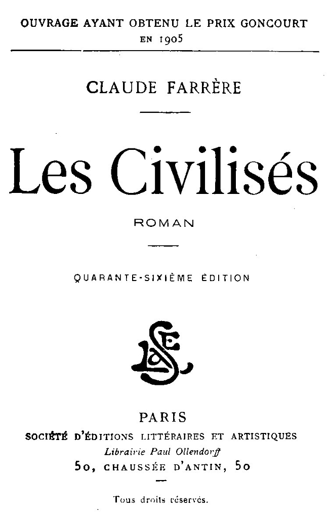 Cover: Les civilisés Roman [PG 47712]
