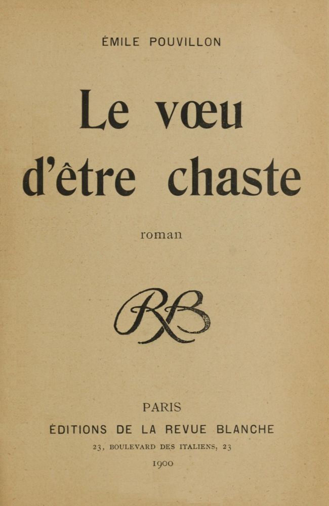 Cover: Le vœu d'être chaste roman [PG 64838]