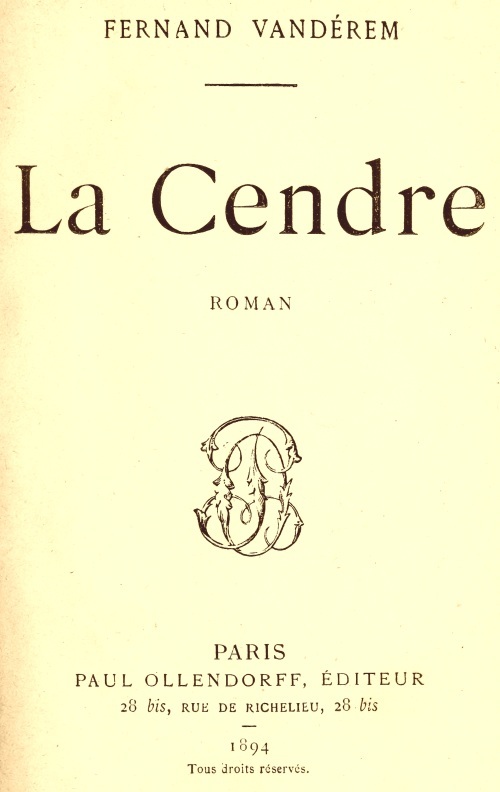 Cover: La Cendre Roman [PG 52585]