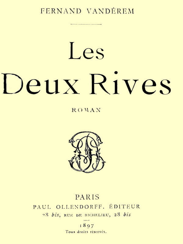 Cover: Les Deux Rives Roman [PG 44260]