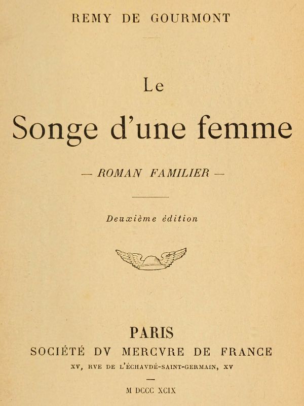 Cover: Le songe d'une femme roman familier [PG 61642]