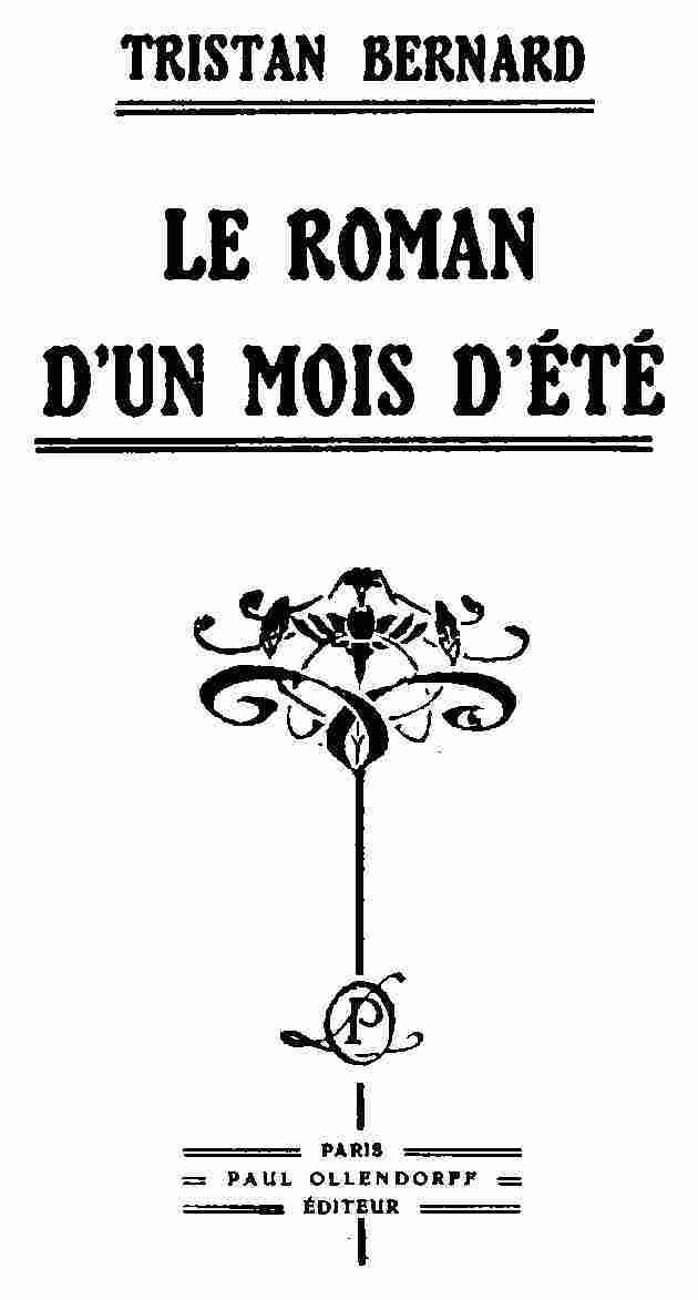 Cover: Le roman d'un mois d'été [PG 71911]