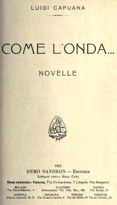Cover: Come l'onda... Novelle [PG 42610]