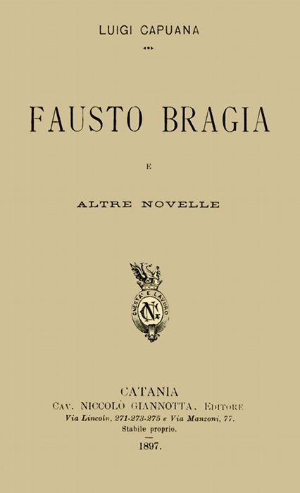 Cover: Fausto Bragia, e altre novelle [PG 42505]