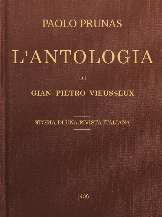 Cover: L'Antologia di Gian Pietro Vieusseux [PG 46663]
