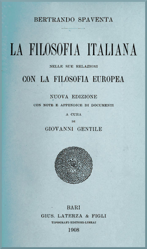 Cover: La filosofia italiana nelle sue relazioni con la filosofia europea [PG 59958]