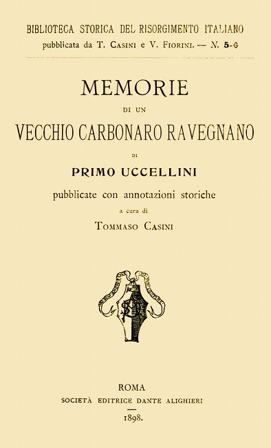 Cover: Memorie di un vecchio carbonaro ravegnano [PG 40299]