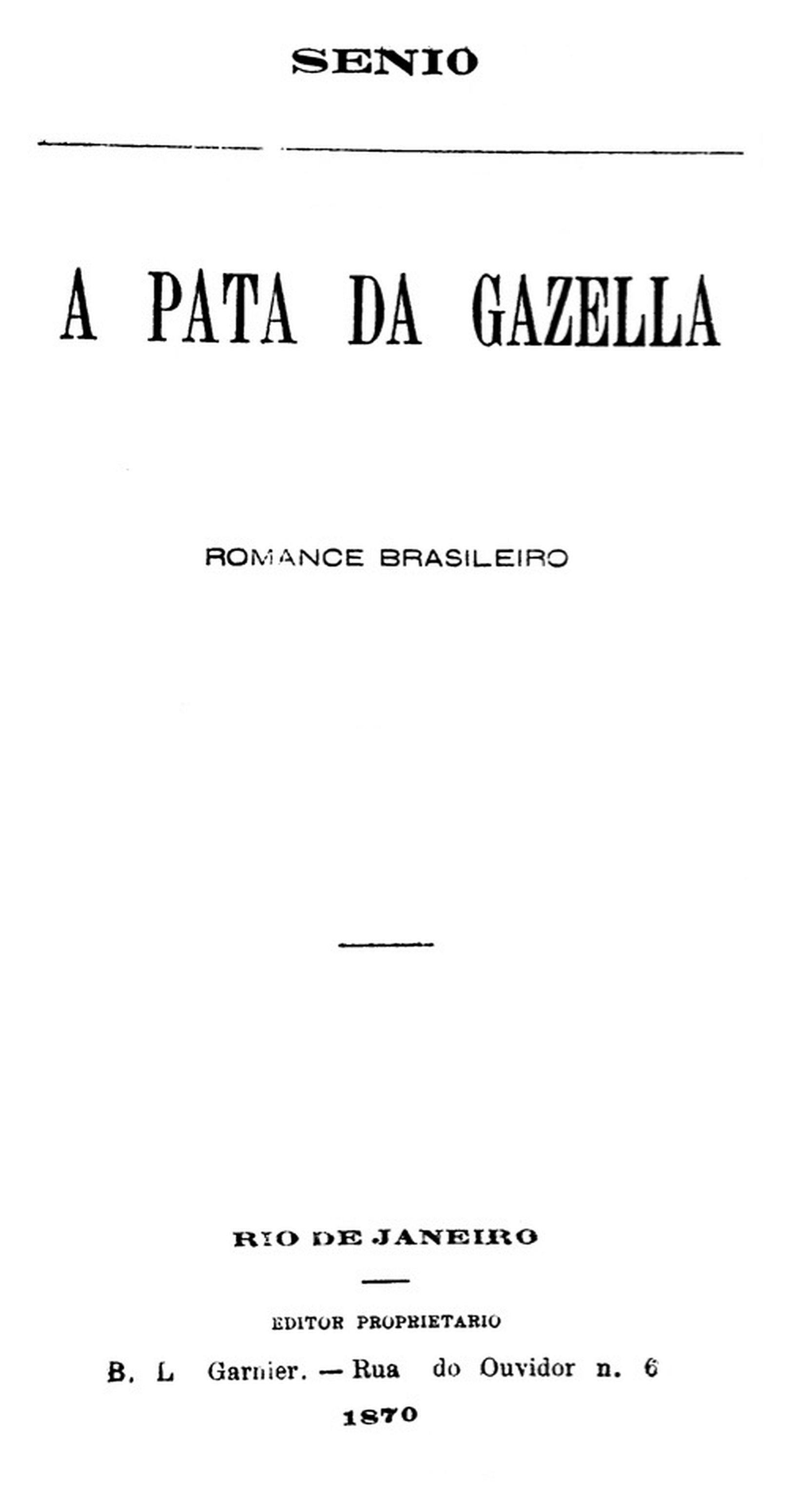 Cover: A Pata da Gazella romance brasileiro. [PG 67831]
