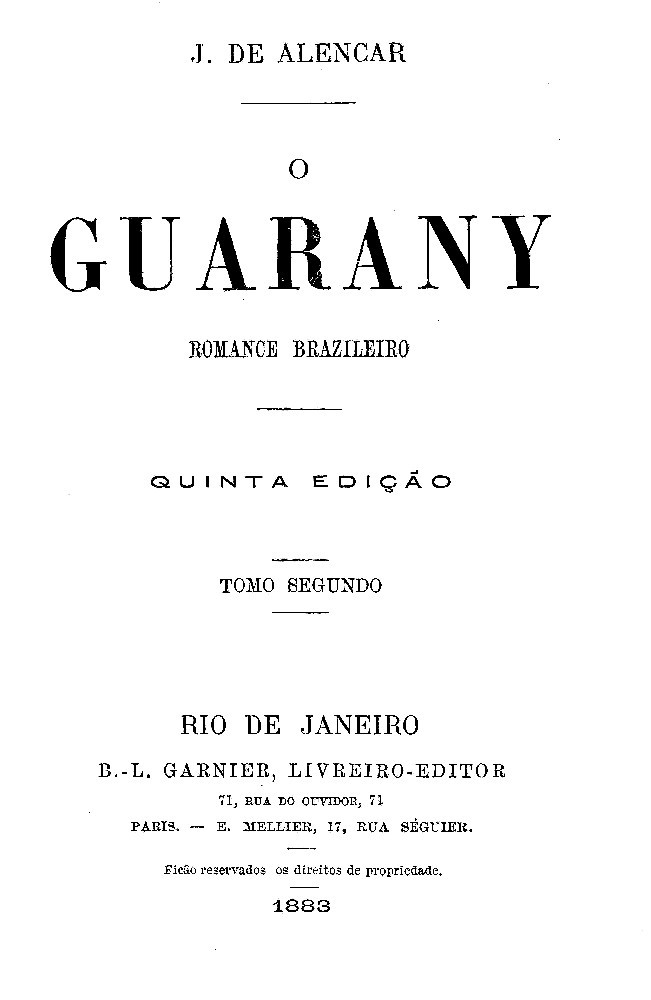 Cover: O Guarany romance brazileiro, Vol. 2 (of 2) [PG 67725]