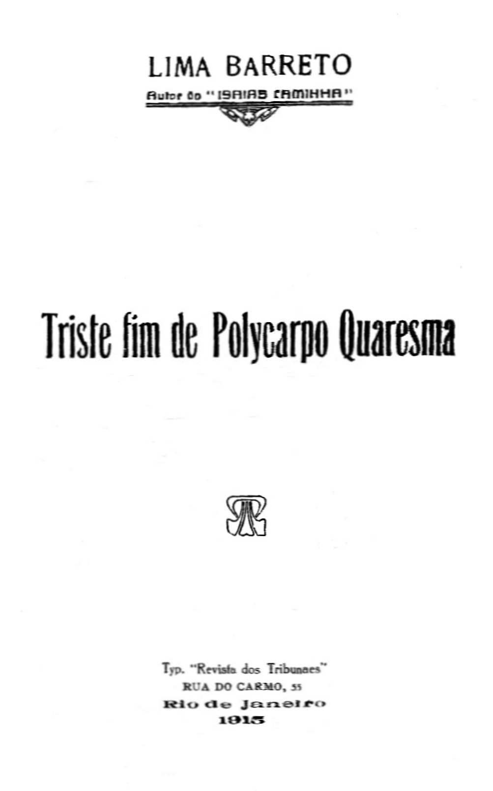 Cover: Triste Fim de Polycarpo Quaresma [PG 67535]