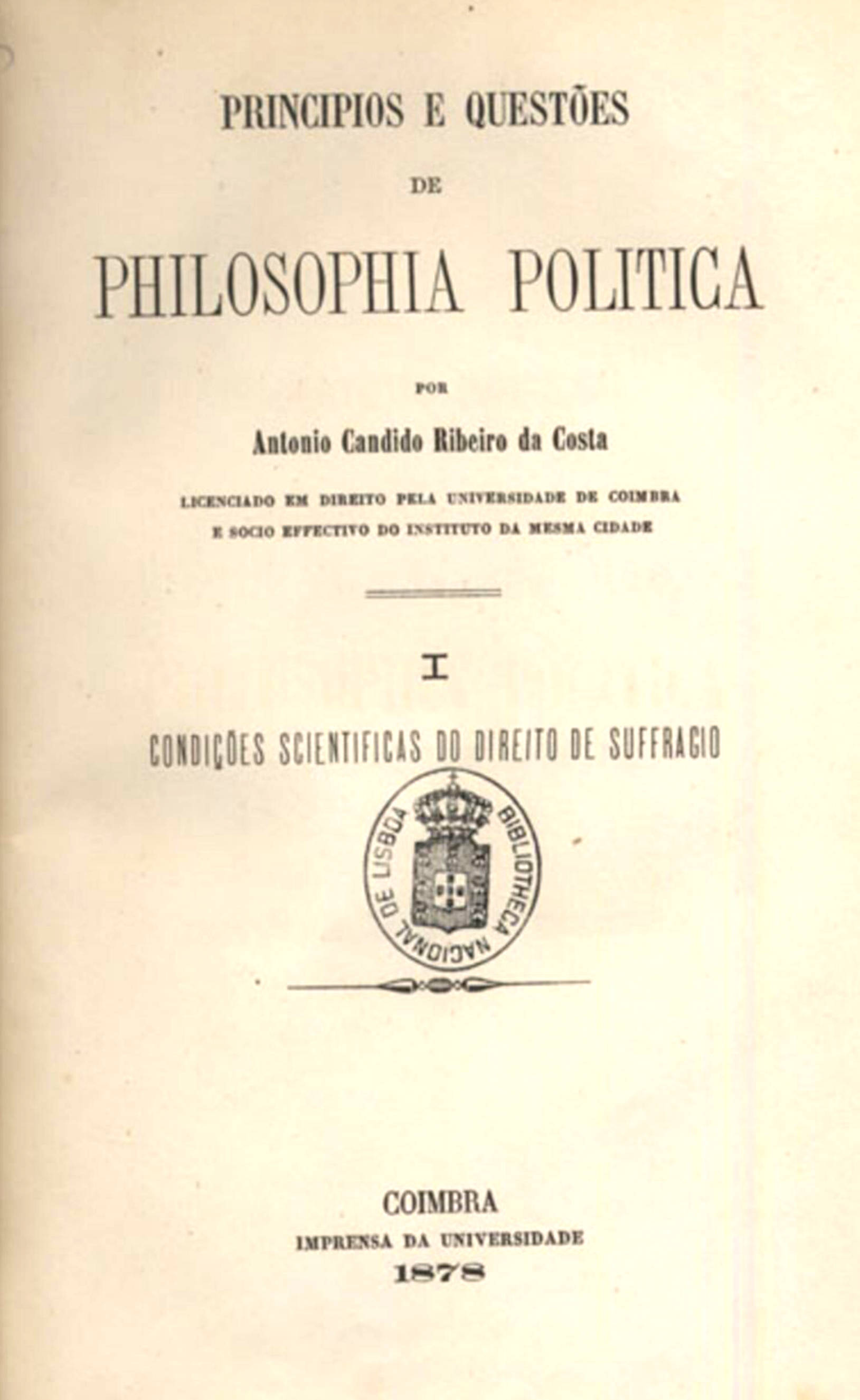 Cover: Principios e questões de philosophia politica (Vol. 1 of 2) [PG 71031]