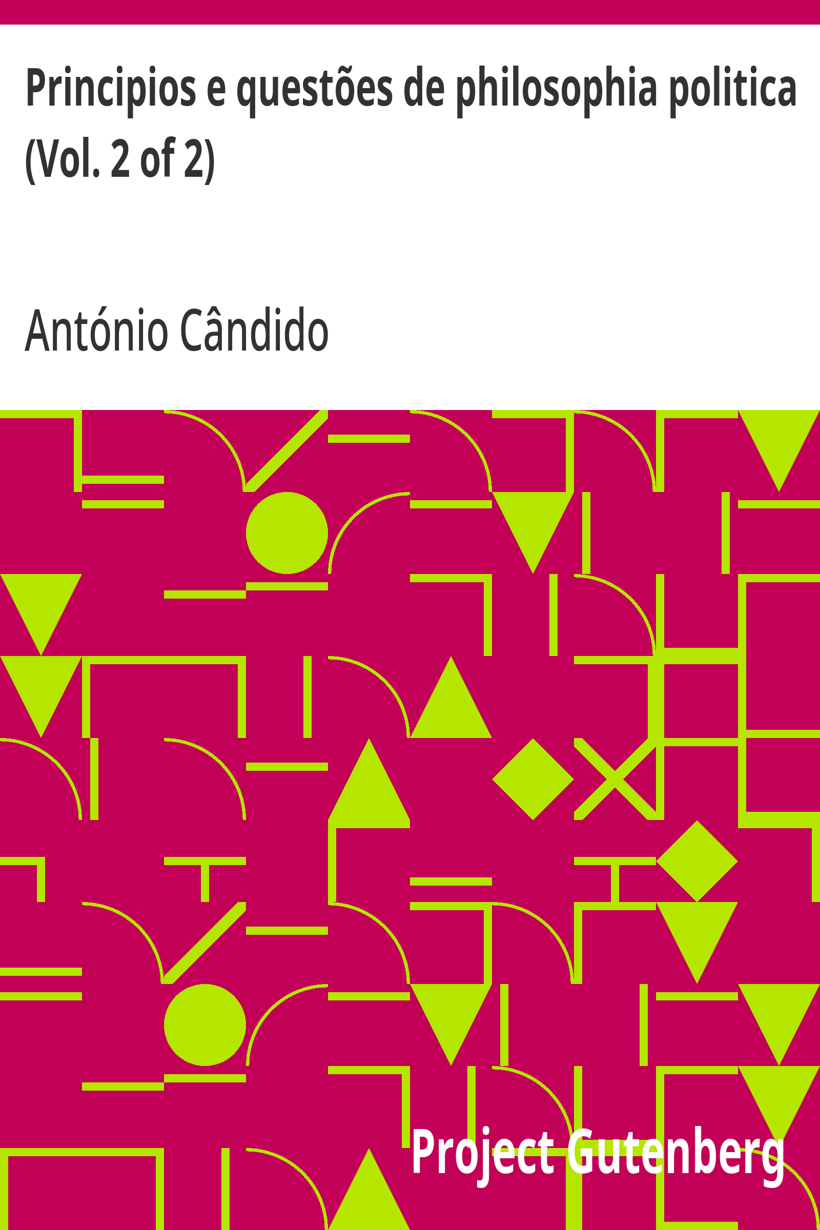 Cover: Principios e questões de philosophia politica (Vol. 2 of 2) [PG 41293]