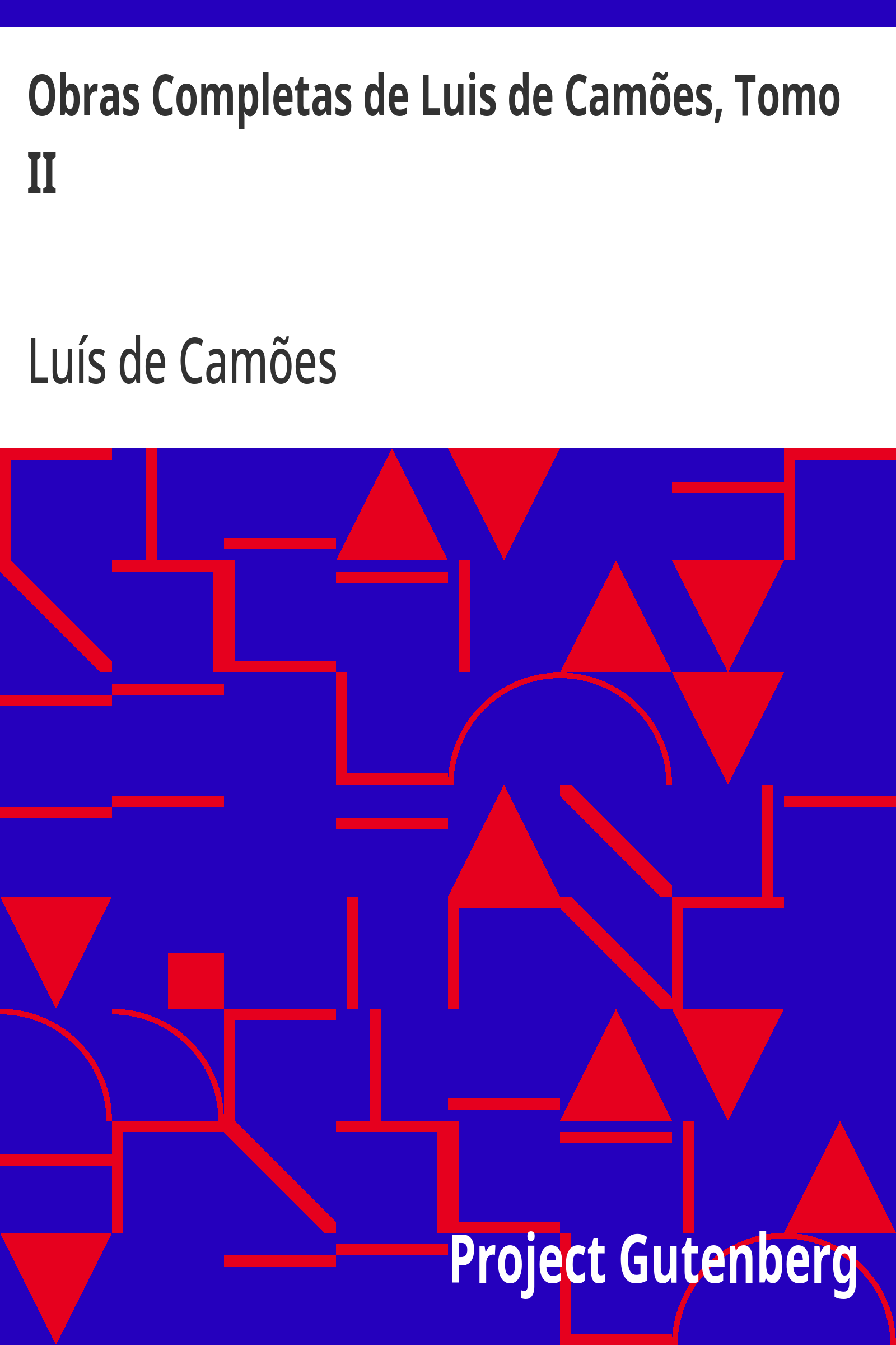 Cover: Obras Completas de Luis de Camões, Tomo II [PG 31509]