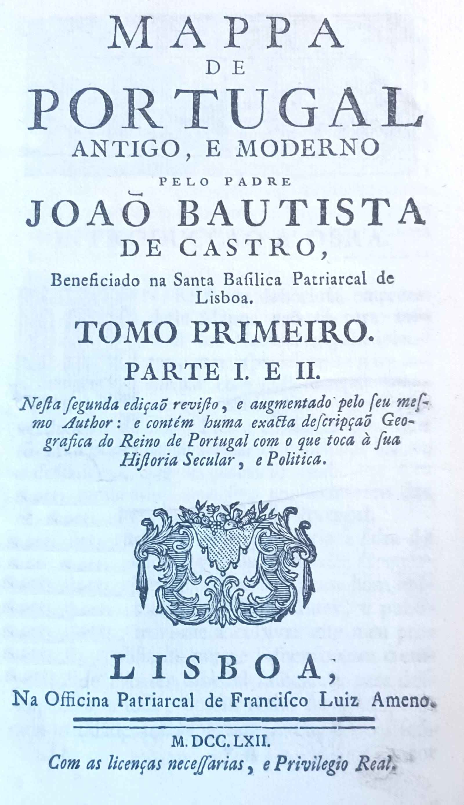 Cover: Mappa de Portugal antigo, e moderno, tomo 1 (of 3) Parte I, II [PG 69878]