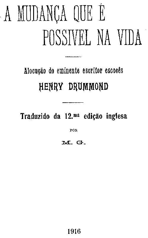 Cover: A mudança que é possivel na vida [PG 61665]