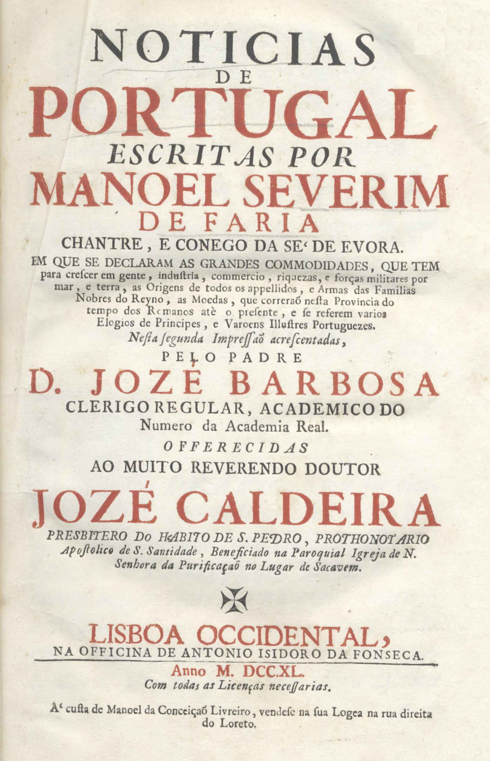 Cover: Noticias de Portugal [PG 69459]