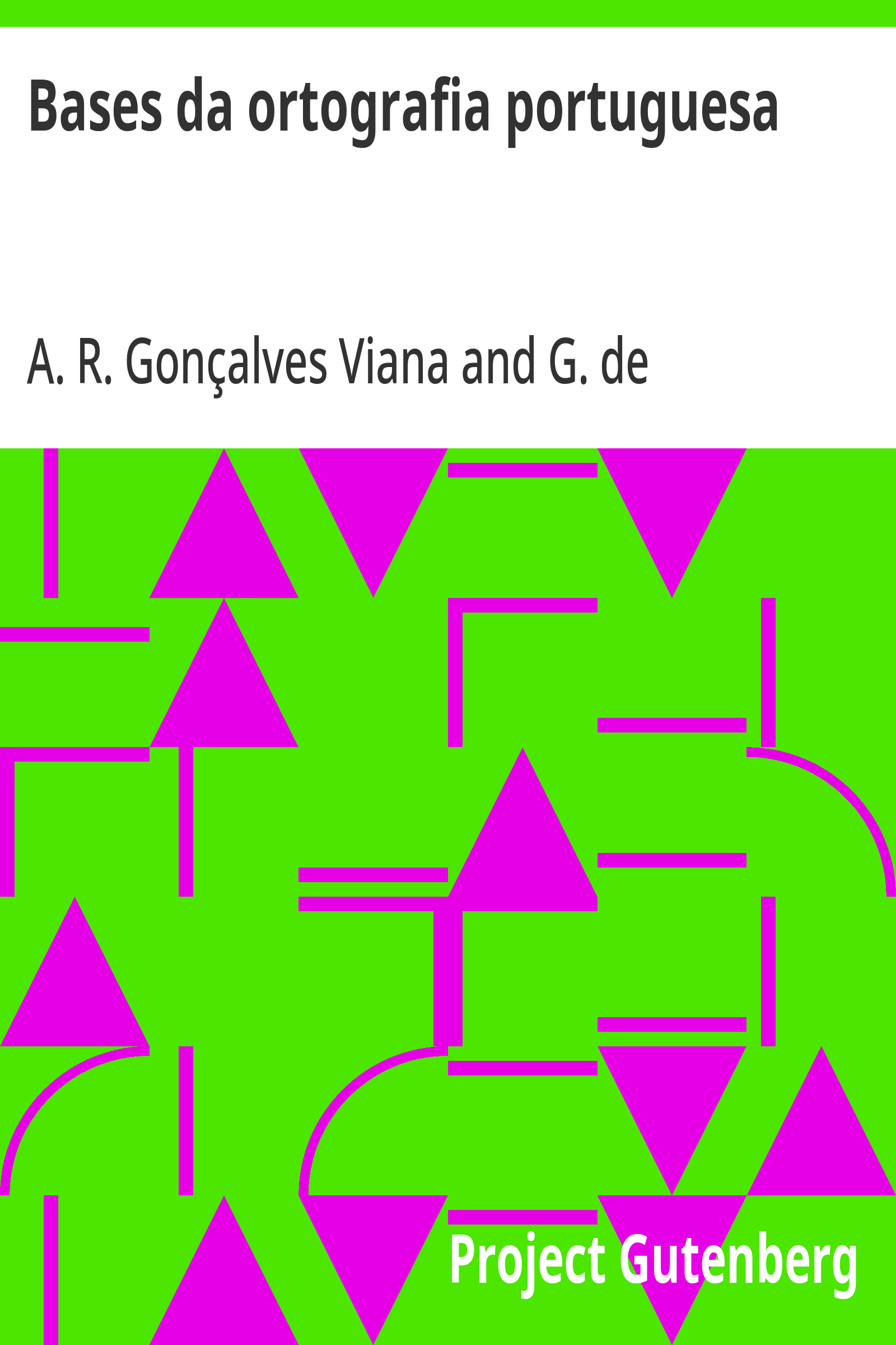 Cover: Bases da ortografia portuguesa [PG 15047]